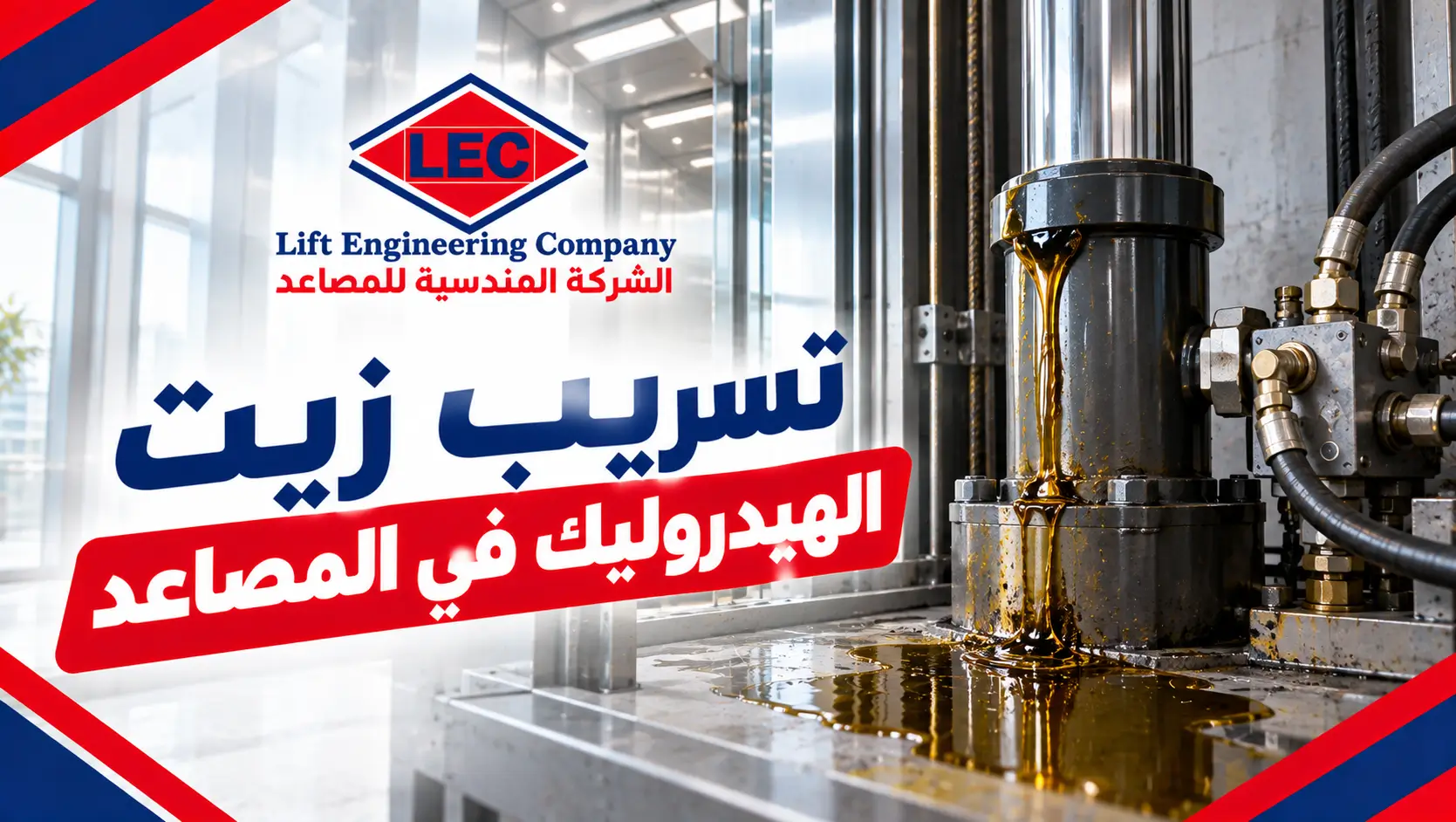 تسريب زيت الهيدروليك في المصاعد